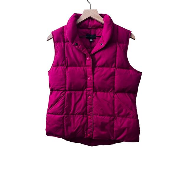 Lands' End Rest Down Insulated Button Down Puffer Vest Size Small - Picture 1 of 5